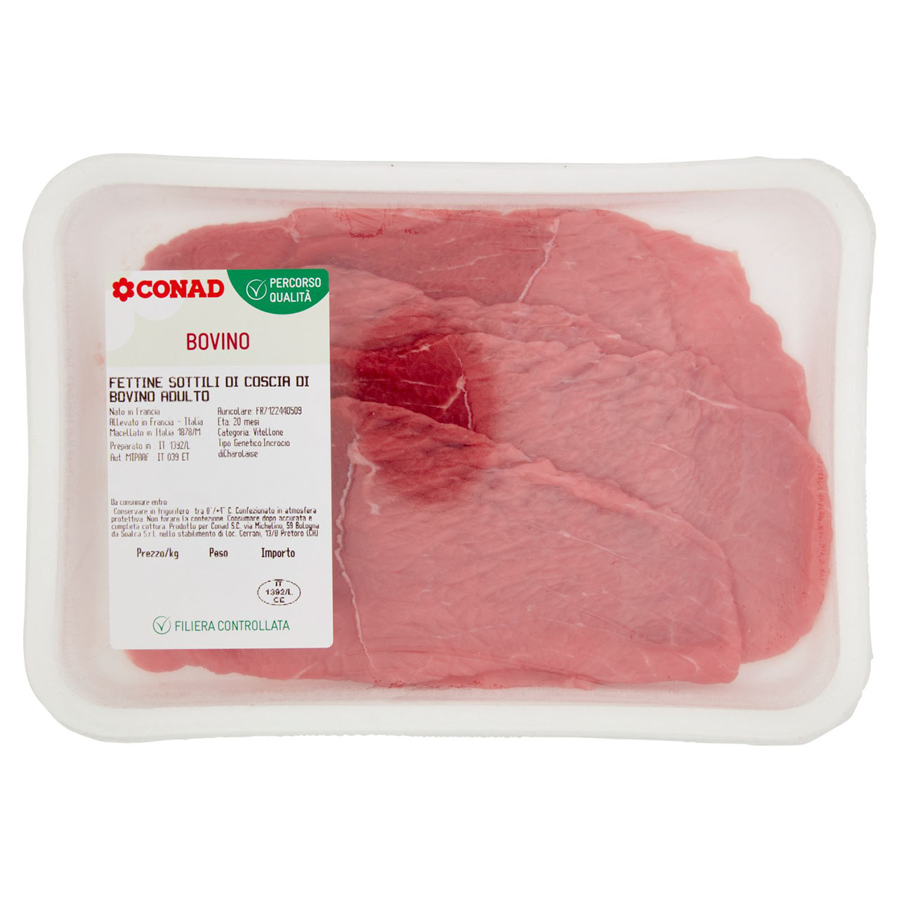 CONAD Percorso Qualità Fettine Sottili di Coscia di Bovino Adulto