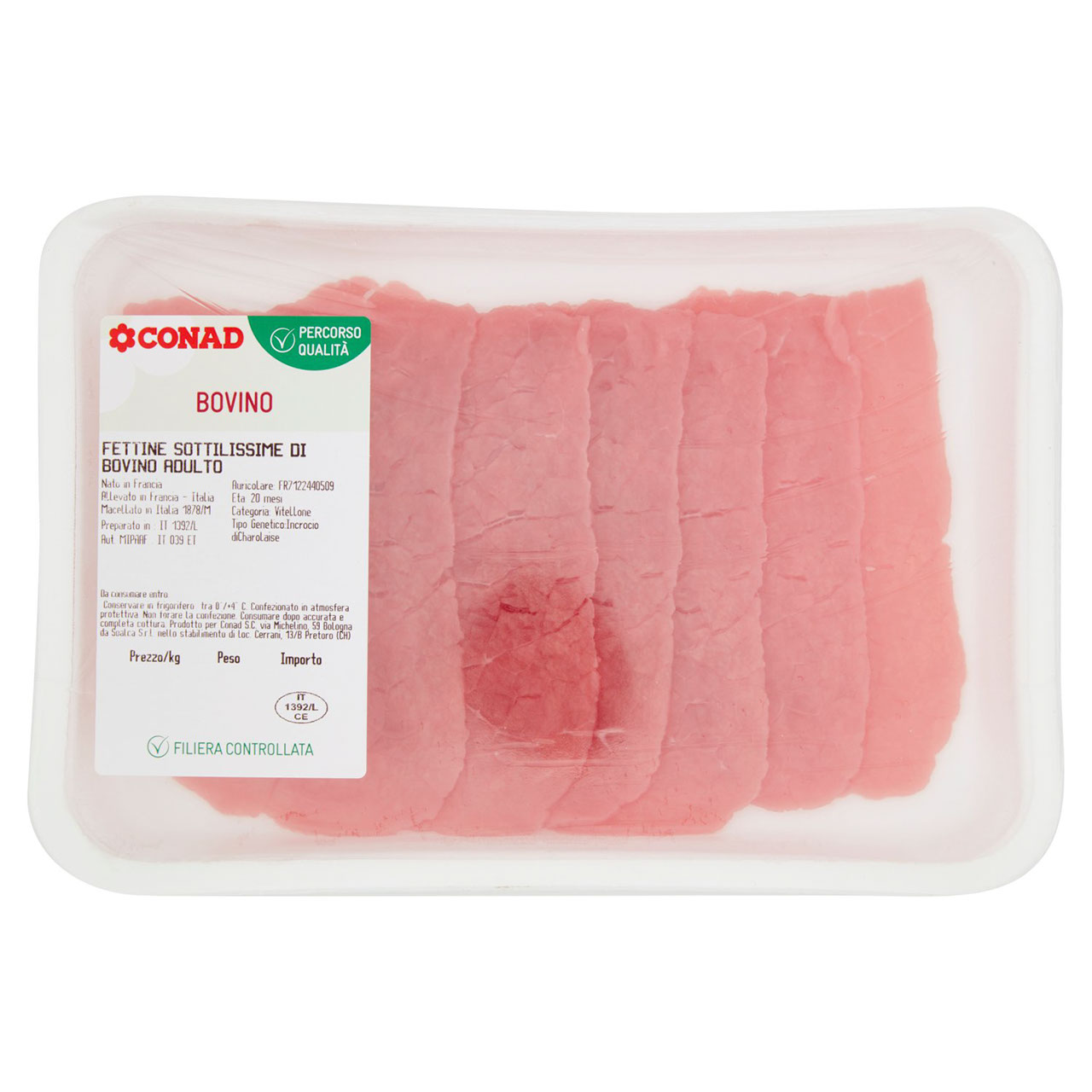 CONAD Percorso Qualità Fettine Sottilissime di Bovino Adulto