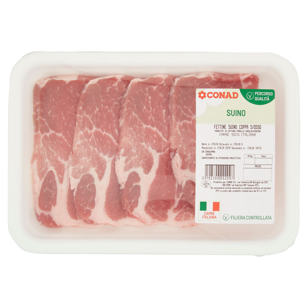 CONAD Percorso Qualità Fettine Suino Coppa s/Osso