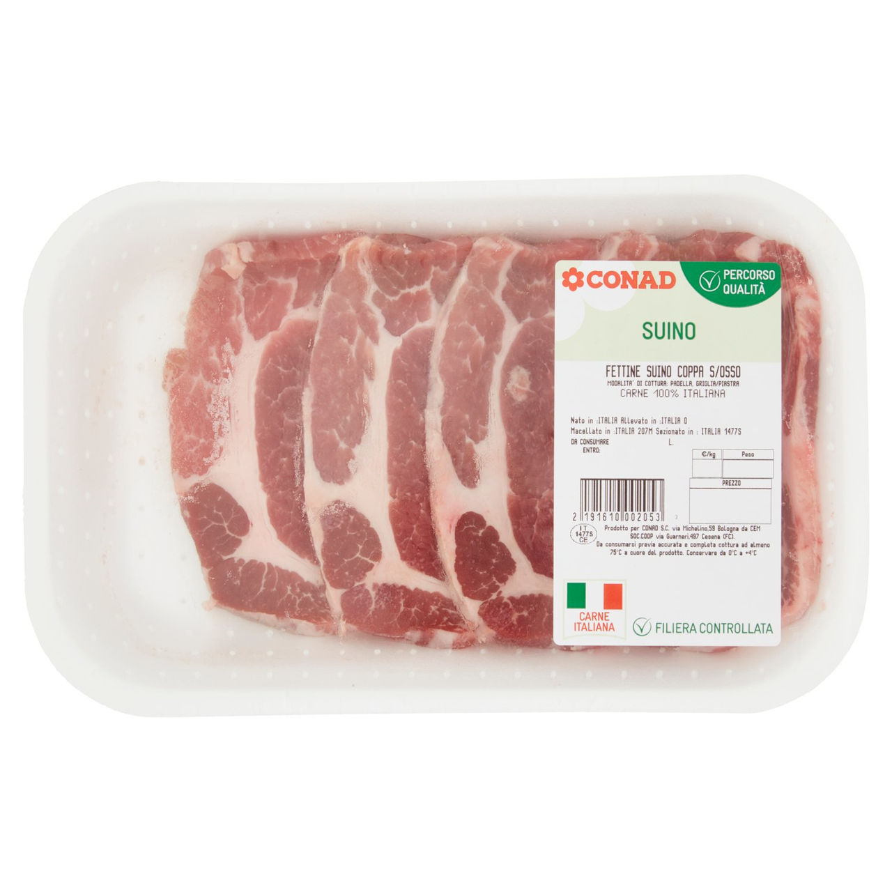 CONAD Percorso Qualità Fettine Suino Coppa s/Osso