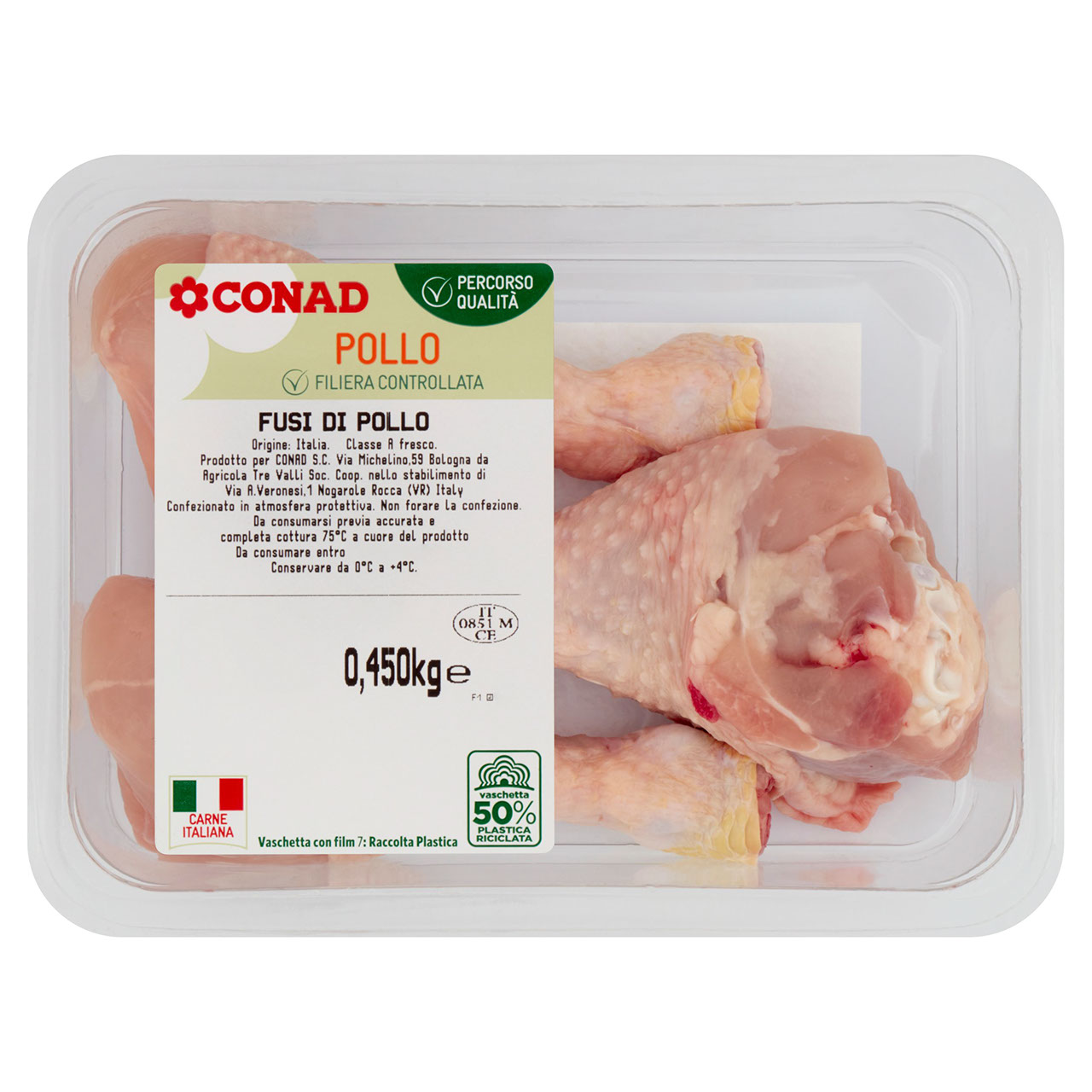 Fusi di Pollo 0,450 kg Percorso Qualità Conad