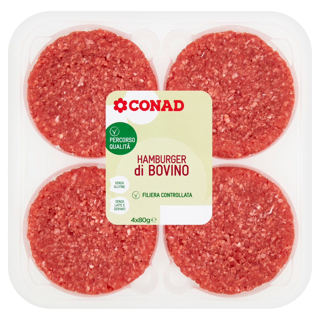 CONAD Percorso Qualità Hamburger di Bovino 4 x 80 g