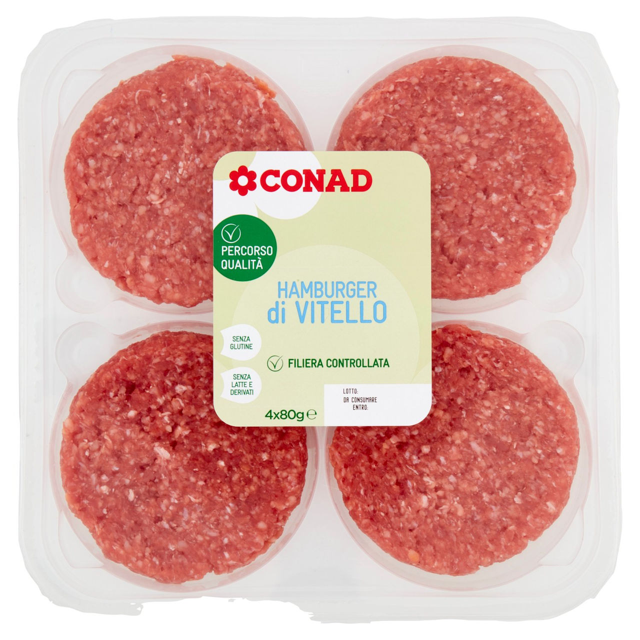 CONAD Percorso Qualità Hamburger di Vitello 4 x 80 g