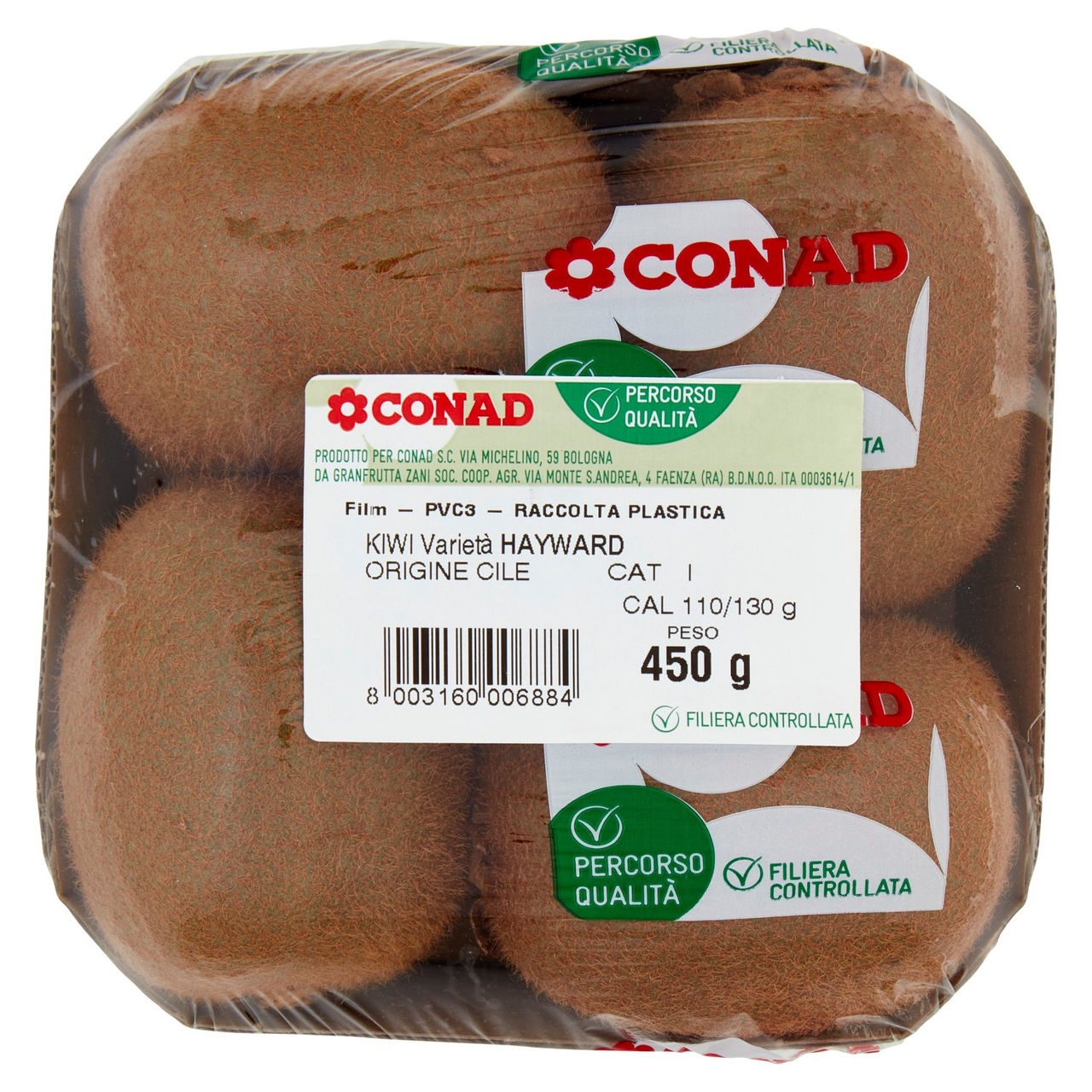 CONAD Percorso Qualità Kiwi Hayward Cile Cal 110/130g 450 g