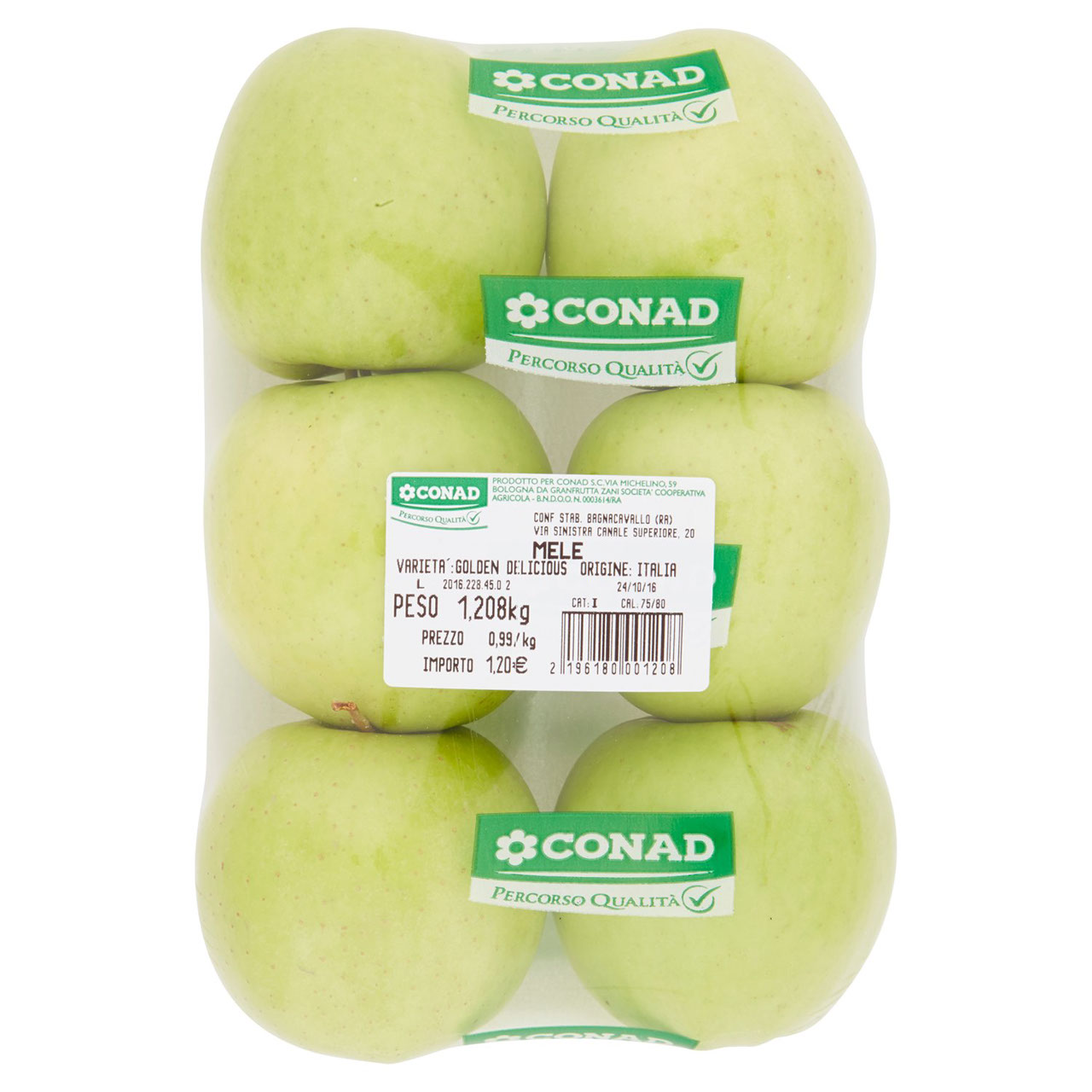 CONAD Percorso Qualità Mele Golden Delicious Italia cal. 75/80