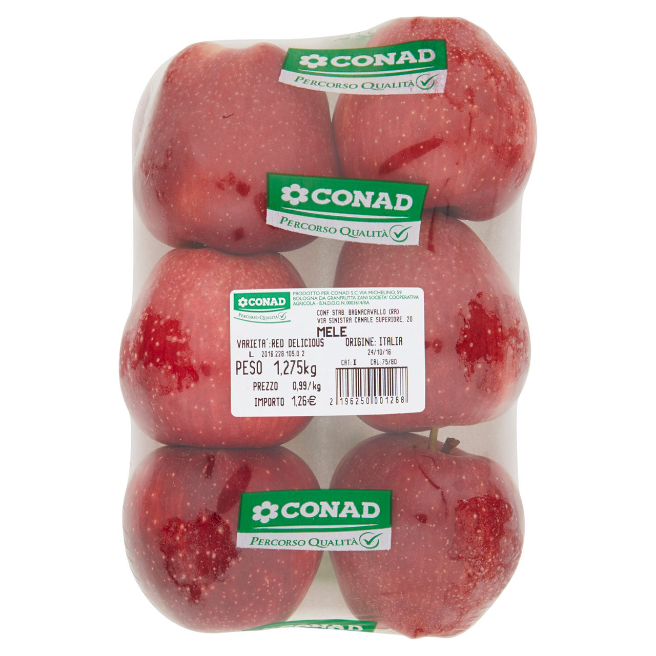 CONAD Percorso Qualità Mele Red Delicious Italia cal. 75/80