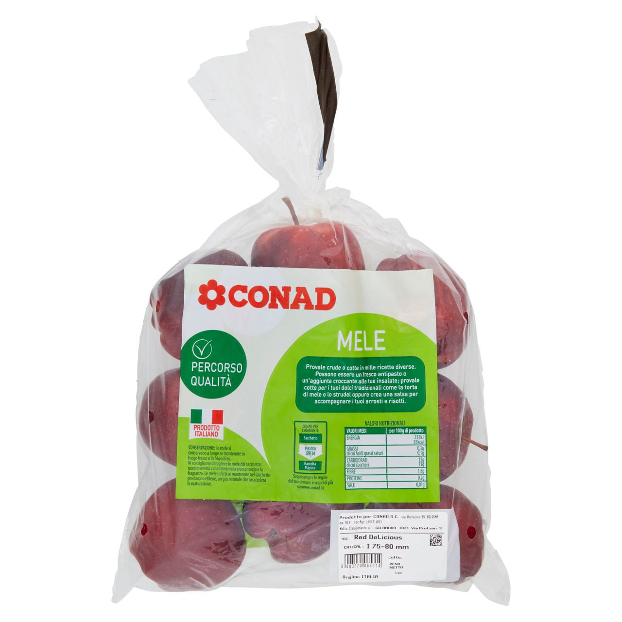 CONAD Percorso Qualità  Mele Red Delicious Italia cal. 75/80 1500 g