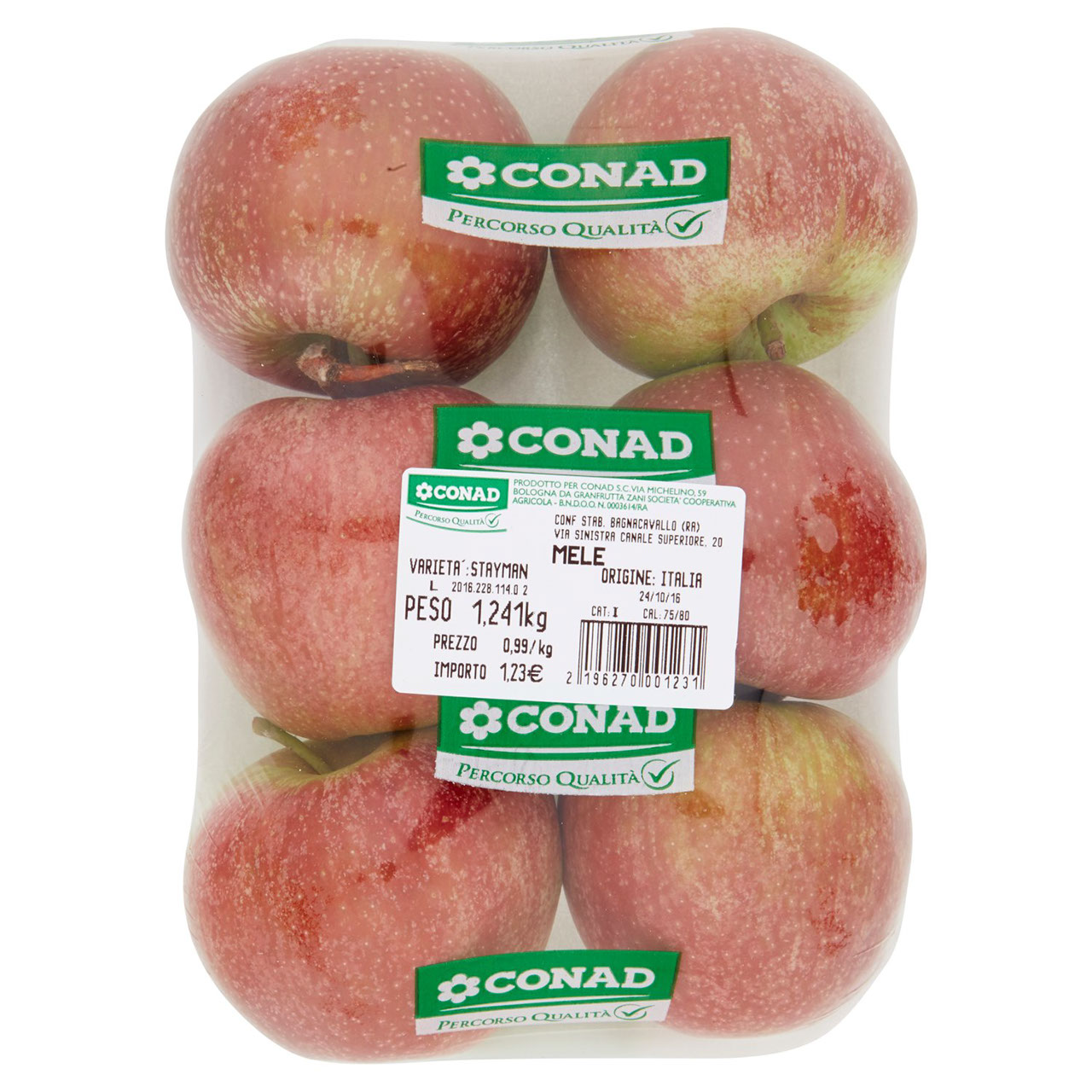 CONAD Percorso Qualità Mele Stayman Italia cal. 75/80
