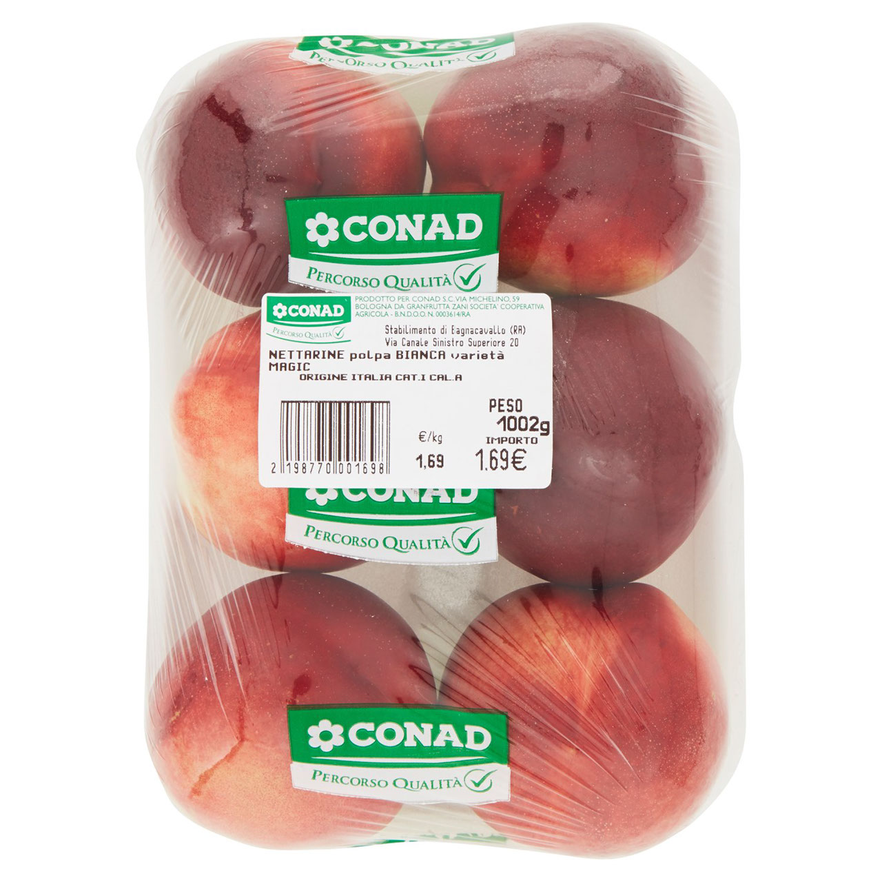 CONAD PERCORSO QUALITÀ Nettarine polpa bianca varietà Magic Italia cal. A