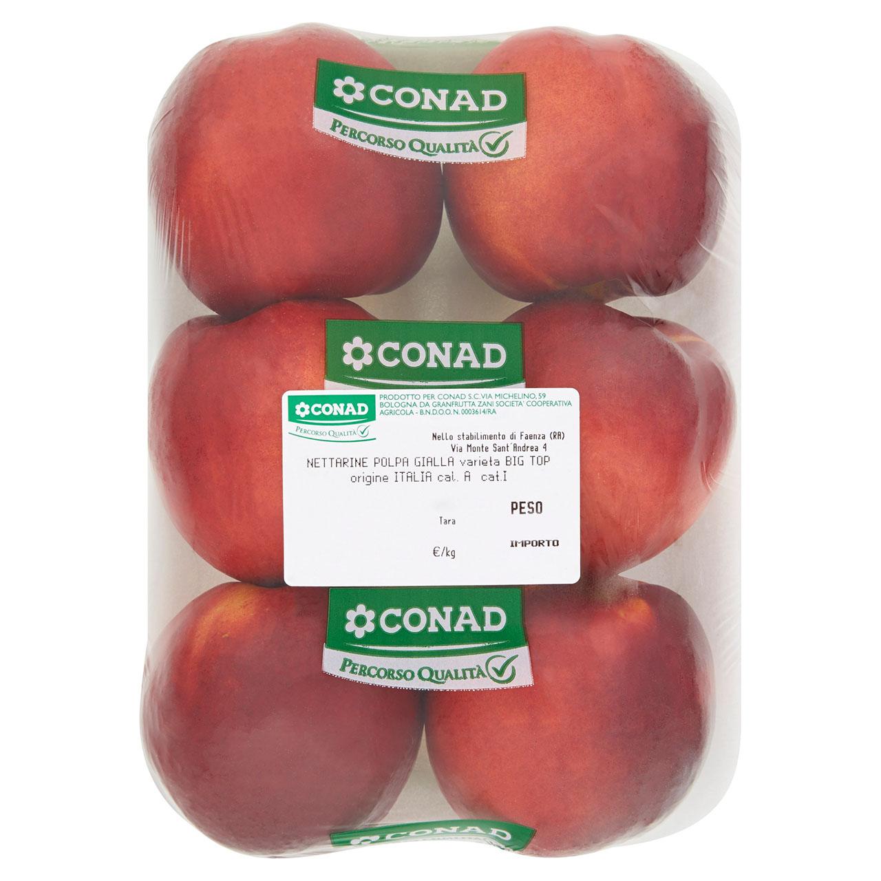 CONAD PERCORSO QUALITÀ Nettarine polpa gialla varietà Big Top Italia cal. AA