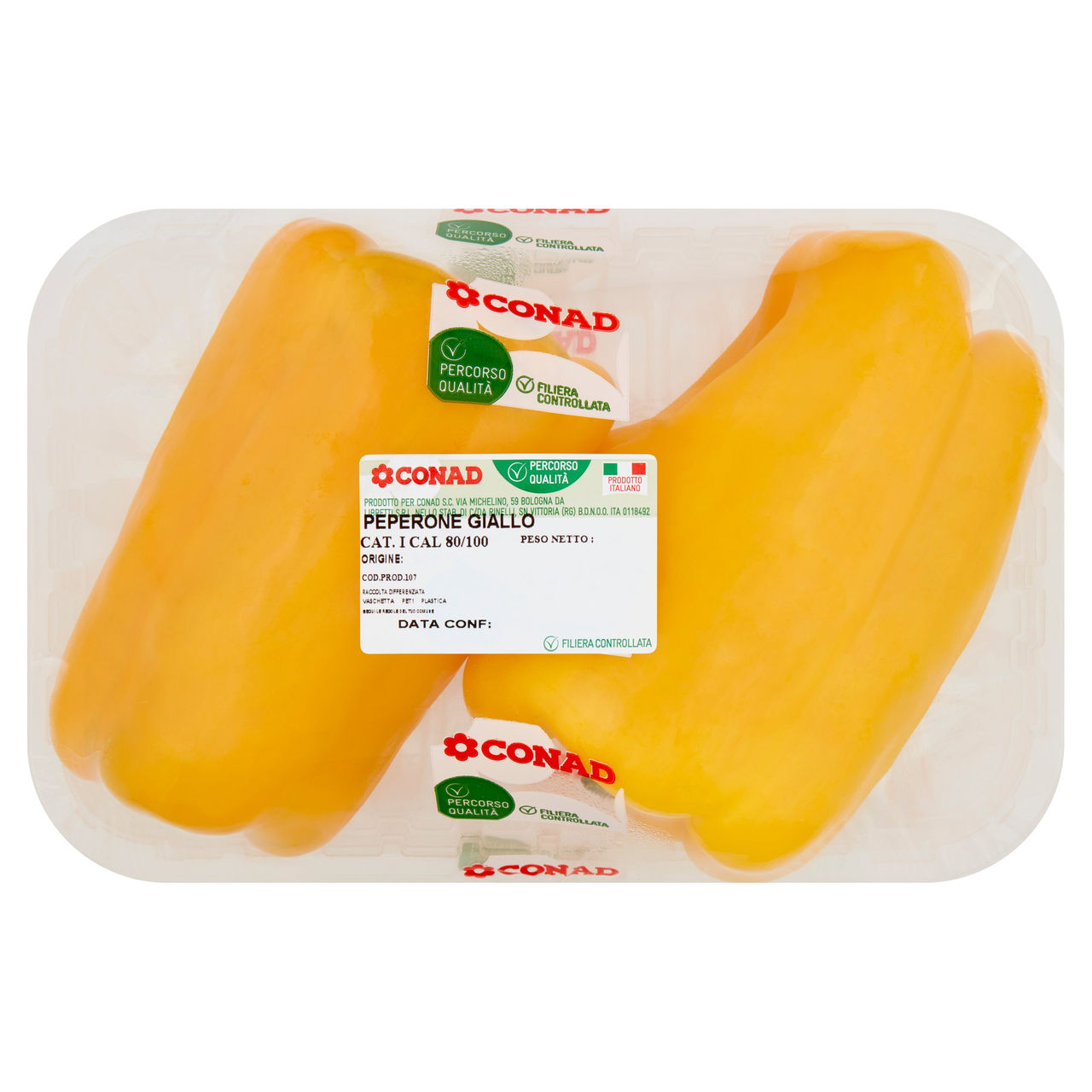 CONAD Percorso Qualità Peperone Giallo Italia Cal. 80/100 600 g