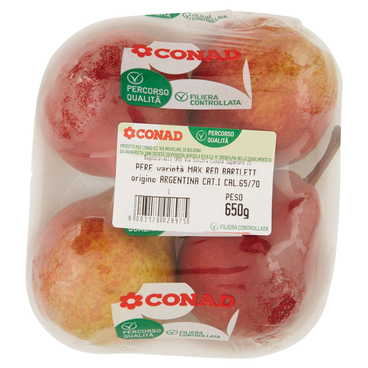 CONAD Percorso Qualità Pere Max Red Bartlett Argentina cal. 65/70 650 g