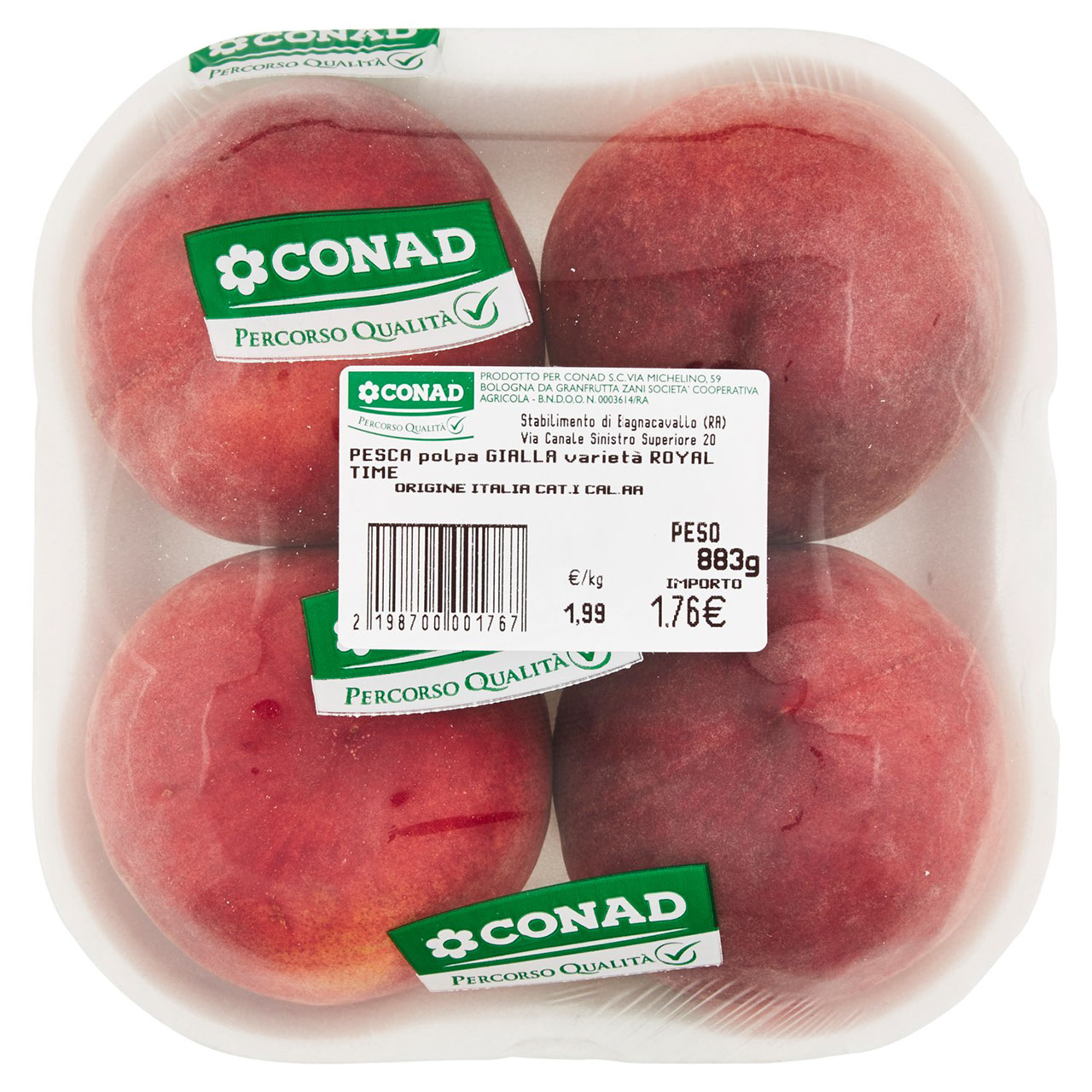 CONAD PERCORSO QUALITÁ Pesca polpa gialla varietà Royal Time Italia cal. AA
