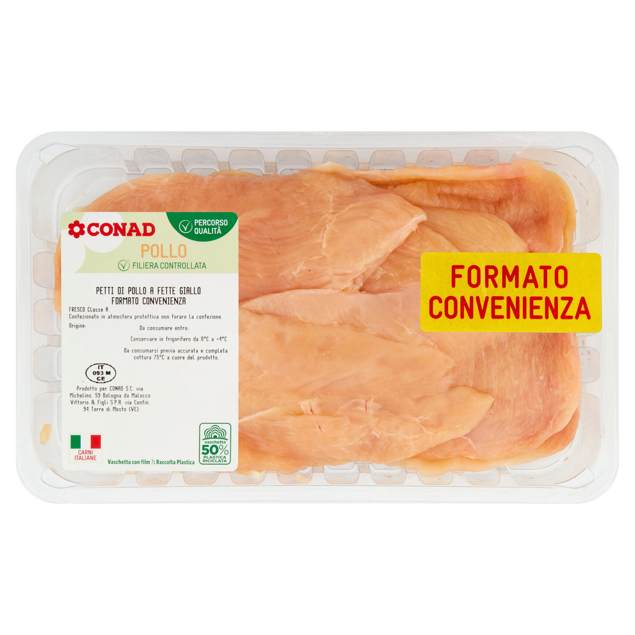 CONAD Percorso Qualità Petti di Pollo a Fette Giallo Formato Convenienza 0,800 kg