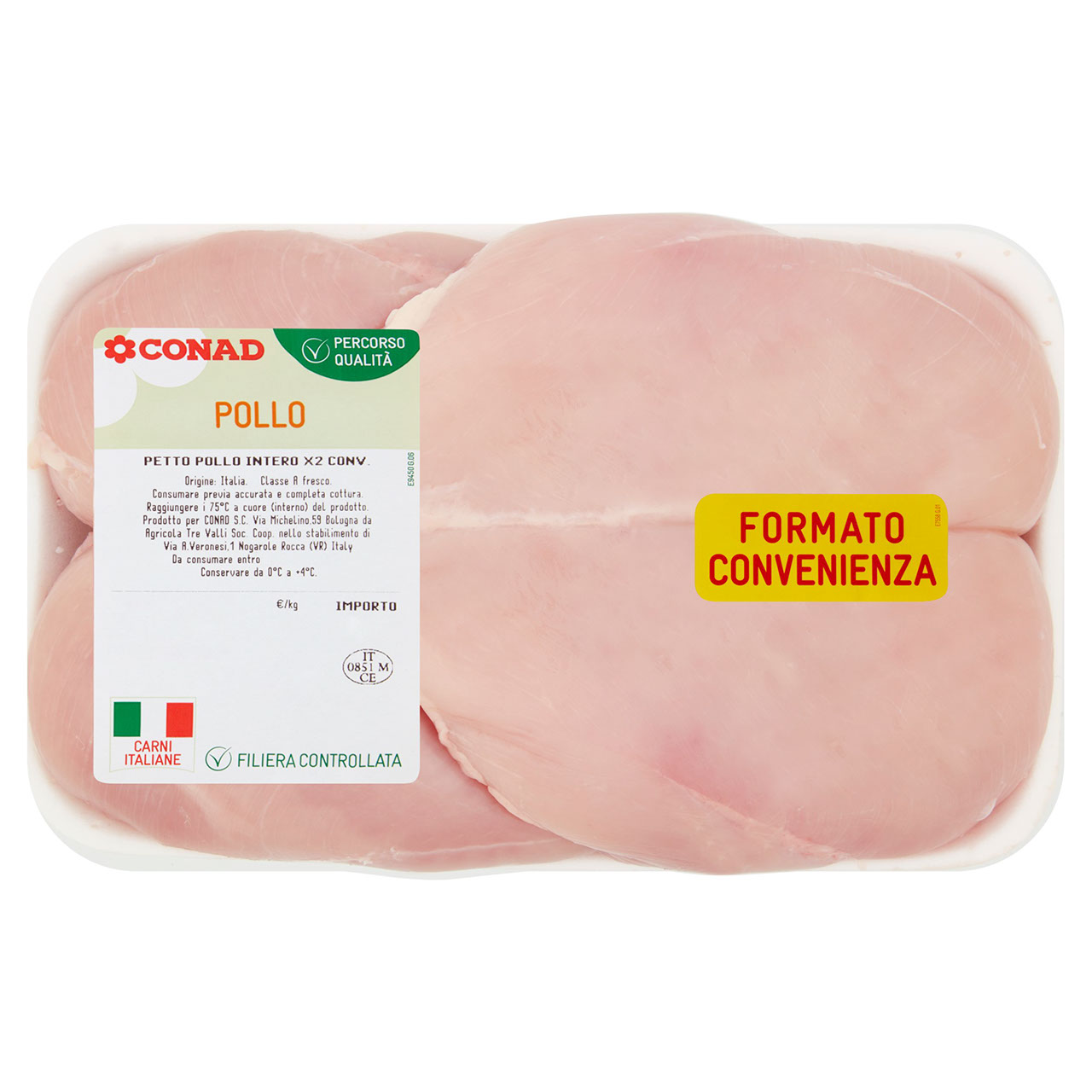 CONAD Percorso Qualità Petto Pollo Intero X2 Conv.