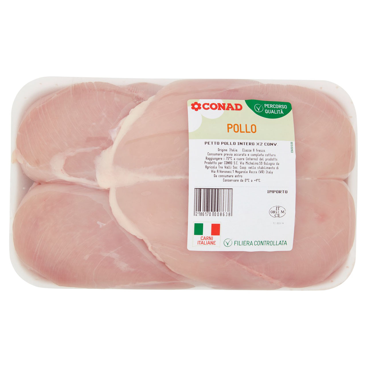 CONAD Percorso Qualità Petto Pollo Intero X2 Conv.