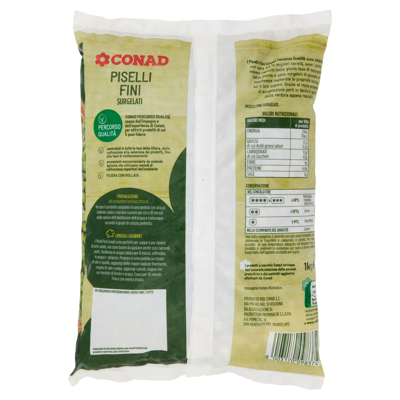 CONAD Percorso Qualità Piselli Fini Surgelati 1 kg