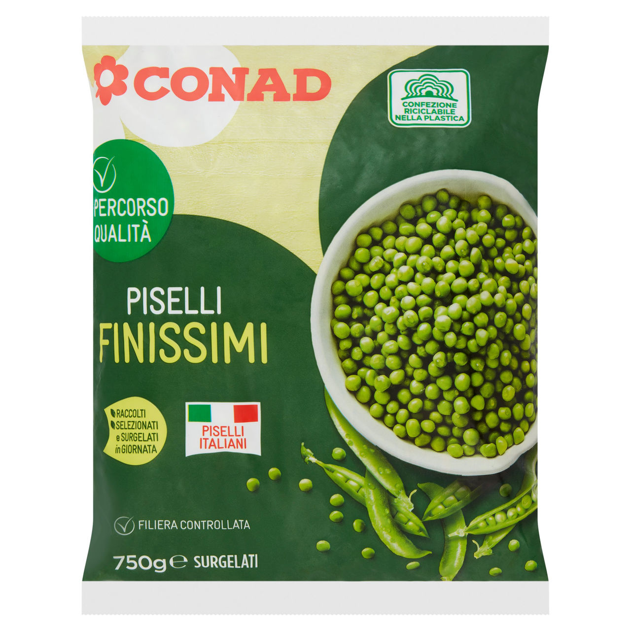 CONAD Percorso Qualità Piselli Finissimi Surgelati 750 g