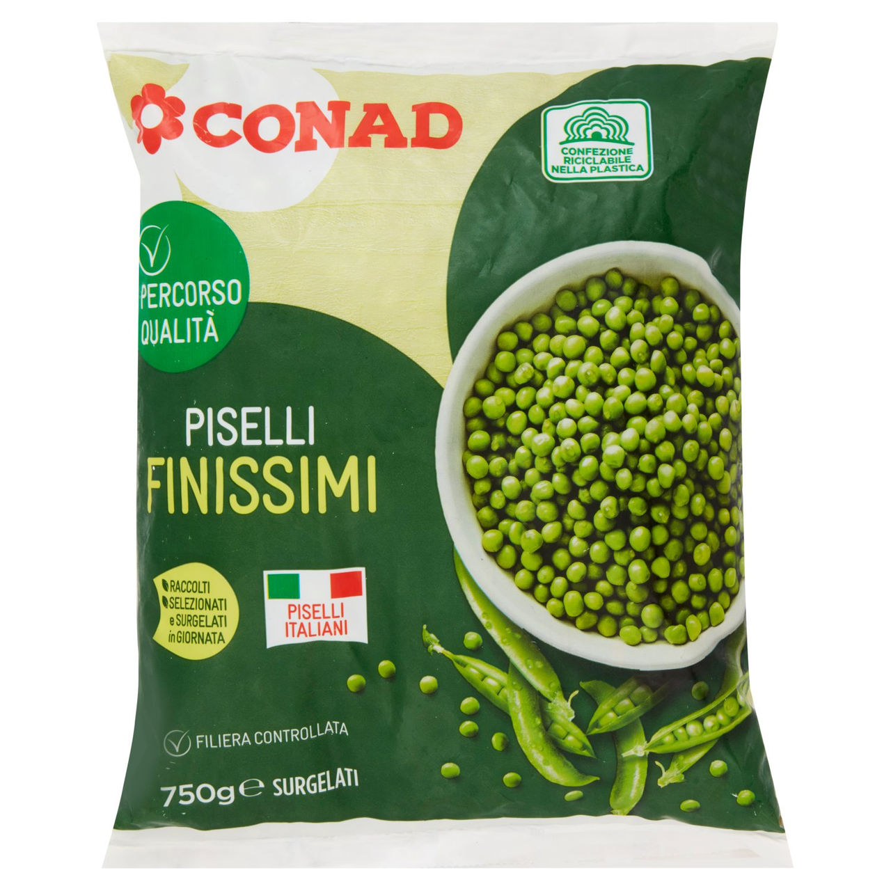 CONAD Percorso Qualità Piselli Finissimi Surgelati 750 g