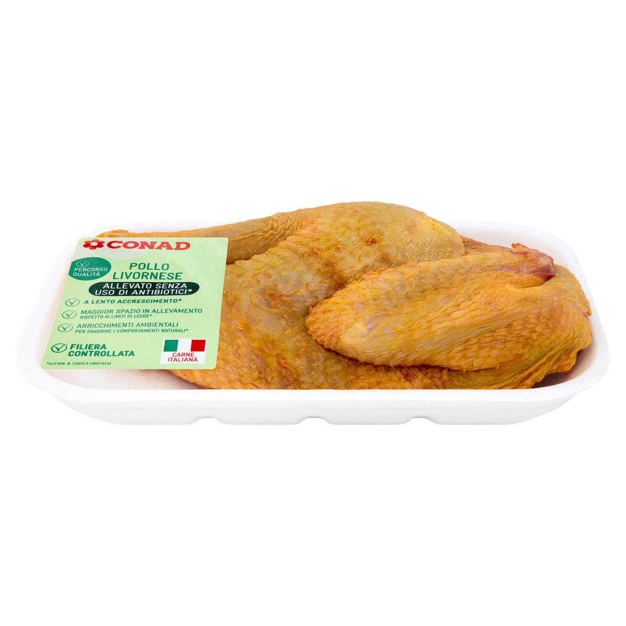 CONAD Percorso Qualità Pollo Livornese Allevato Senza Uso di Antibiotici* Pollo Maschio a Metà