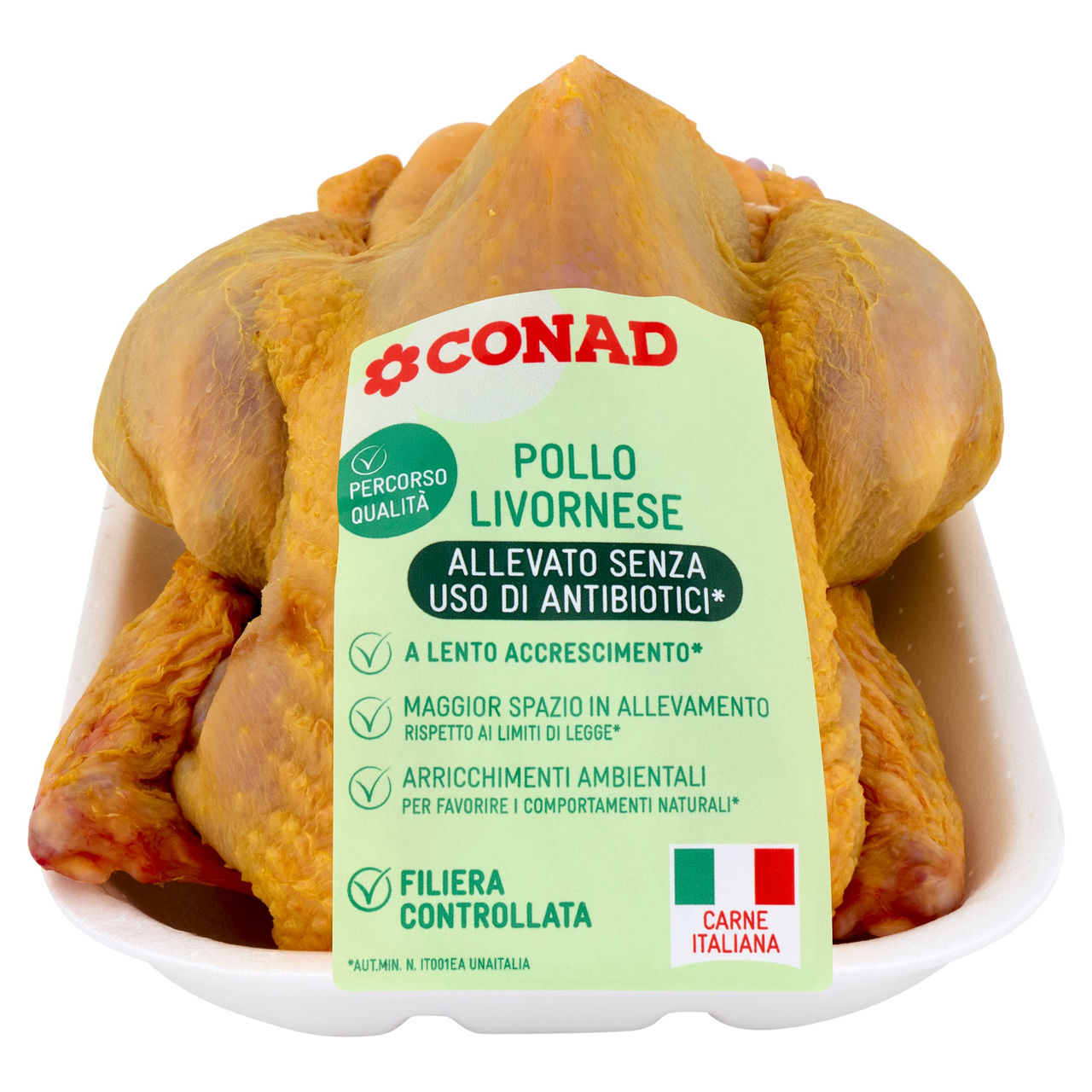 CONAD Percorso Qualità Pollo Livornese Allevato Senza Uso di Antibiotici* Pollo Maschio Busto