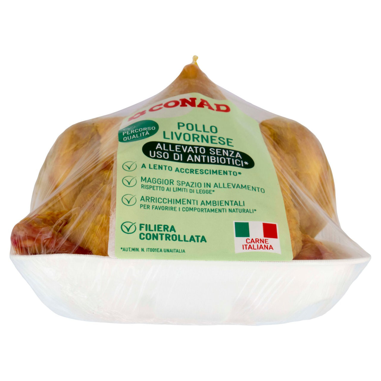 CONAD Percorso Qualità Pollo Livornese Allevato Senza Uso di Antibiotici* Pollo Maschio Busto