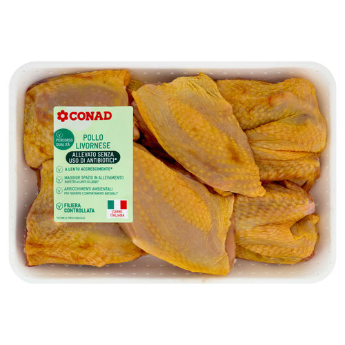CONAD Percorso Qualità Pollo Livornese Allevato Senza Uso di Antibiotici* Pollo Maschio in Parti