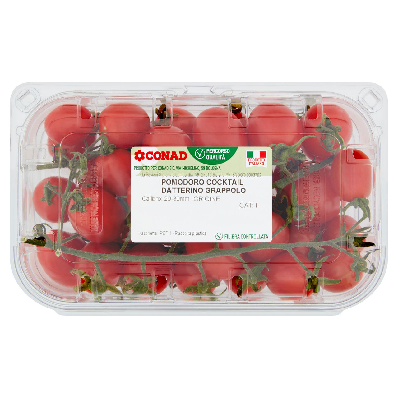 CONAD Percorso Qualità Pomodoro Cocktail Datterino Grappolo Italia Cal. 20-30 mm 500 g