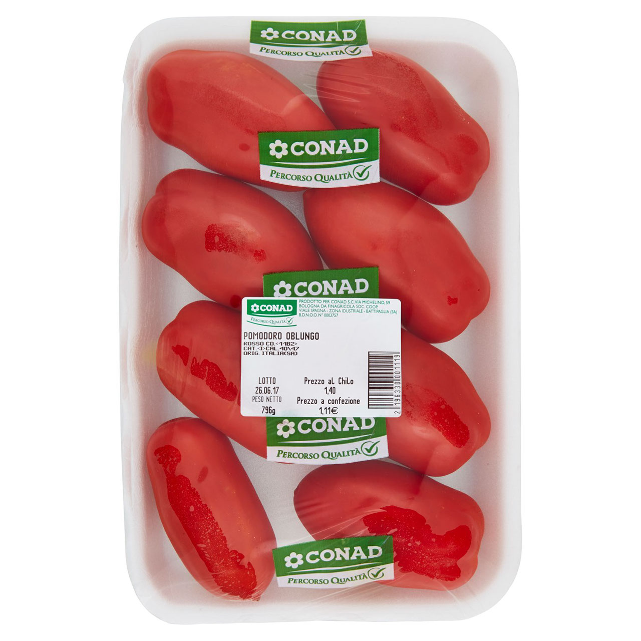 CONAD Percorso Qualità Pomodoro Oblungo Rosso Italia cal. 40/47