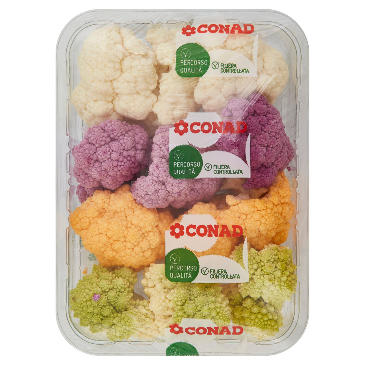 CONAD Percorso Qualità Rosette di Cavoli Misti bianco, viola, arancione e romanesco Italia 400 g