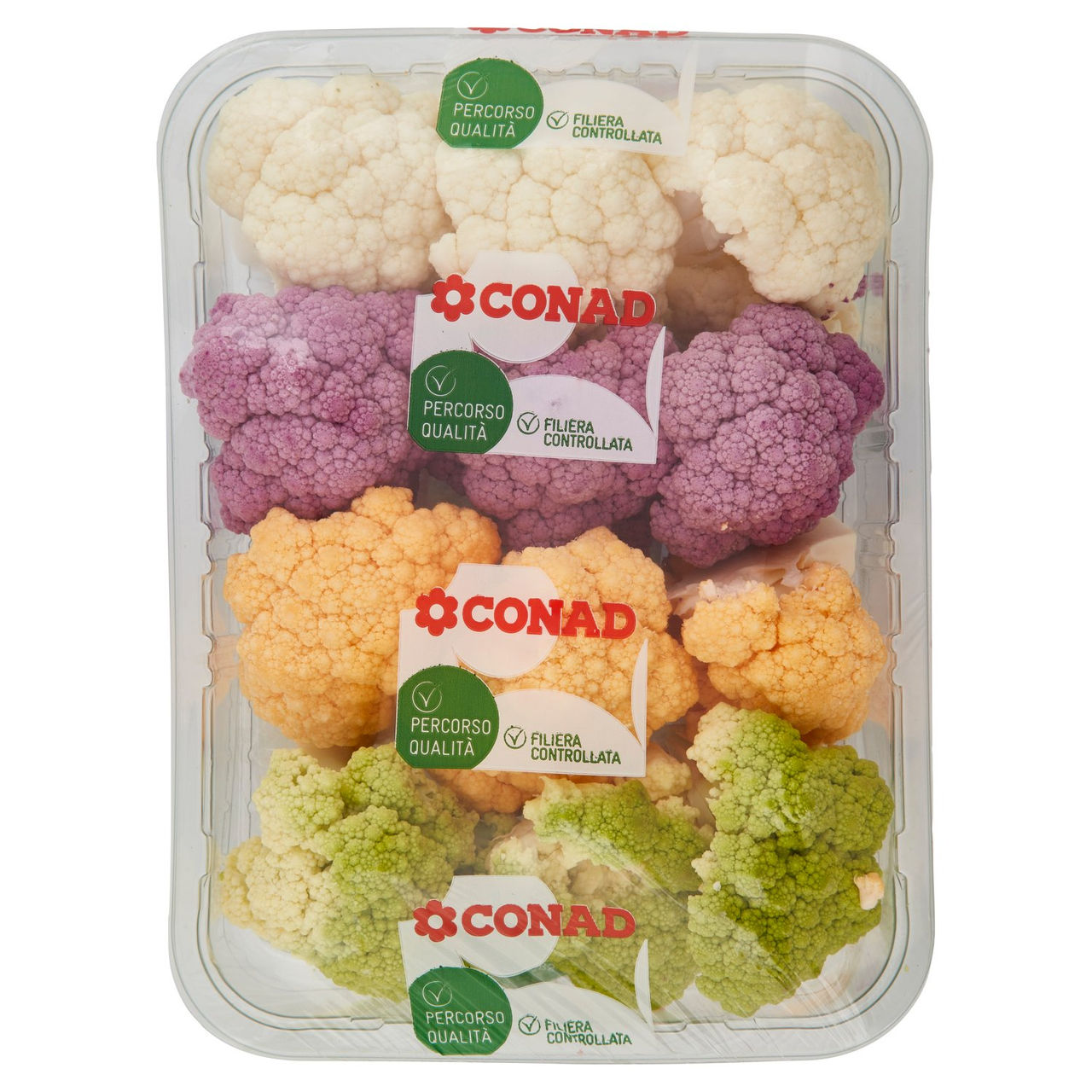 CONAD Percorso Qualità Rosette di Cavoli Misti bianco, viola, arancione e verde Italia 400 g