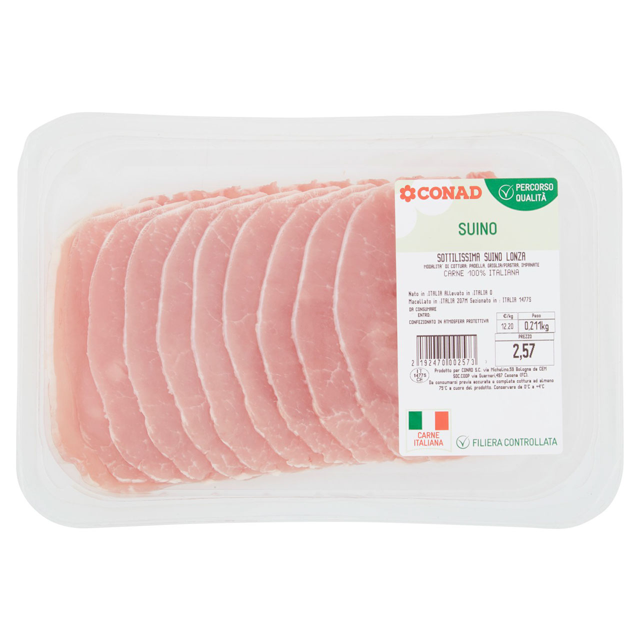 CONAD Percorso Qualità Sottilissima Suino Lonza