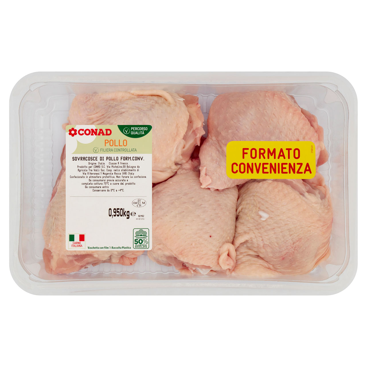 CONAD Percorso Qualità Sovracosce di Pollo Form. Conv. 0,950 kg