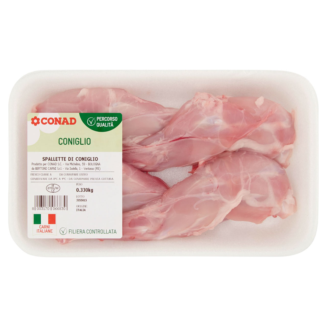 CONAD Percorso Qualità Spallette di Coniglio 0,330 kg