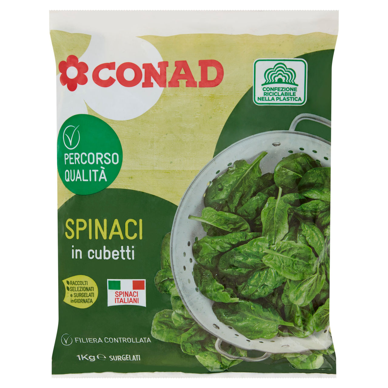 CONAD Percorso Qualità Spinaci in cubetti Surgelati 1 kg