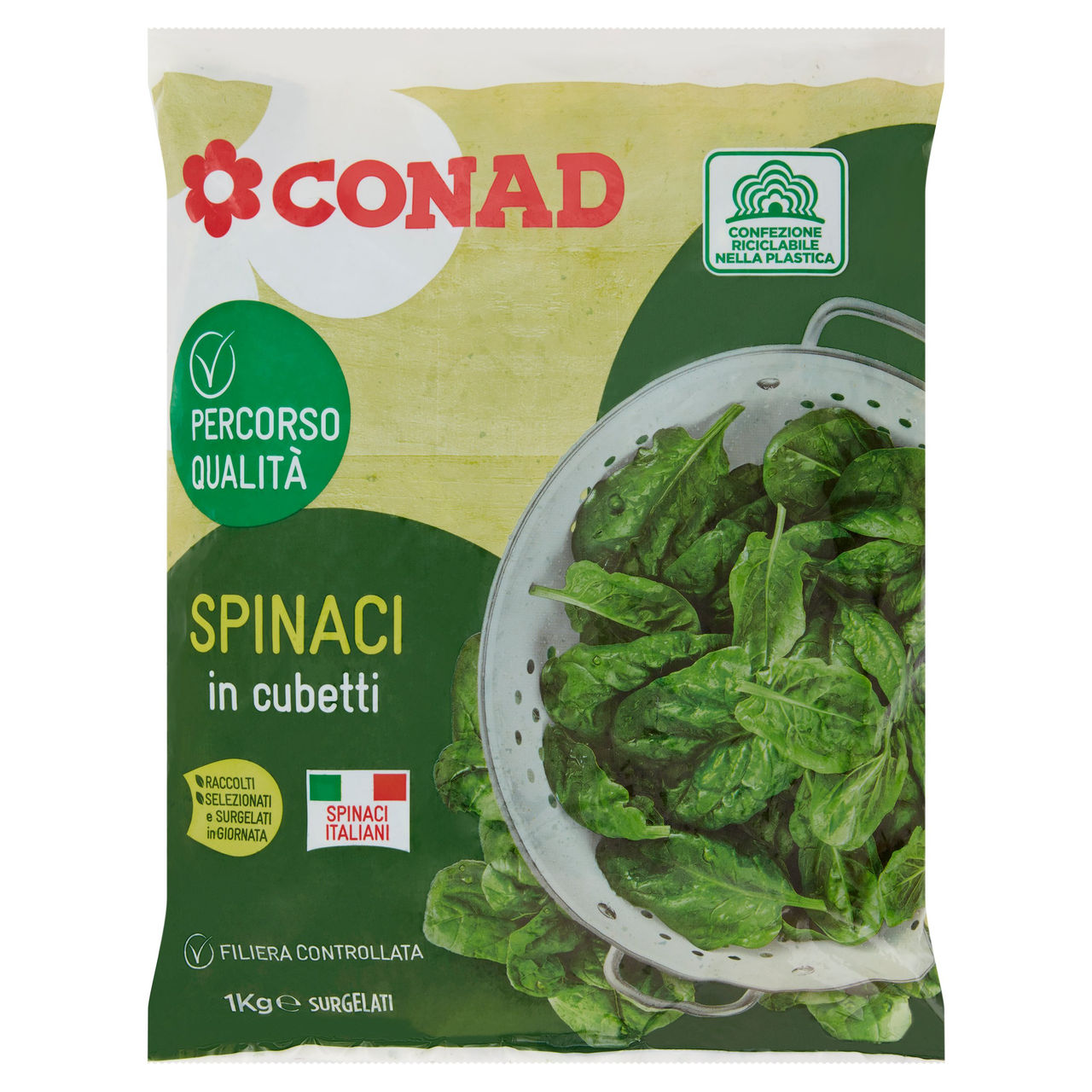 CONAD Percorso Qualità Spinaci in cubetti Surgelati 1 kg