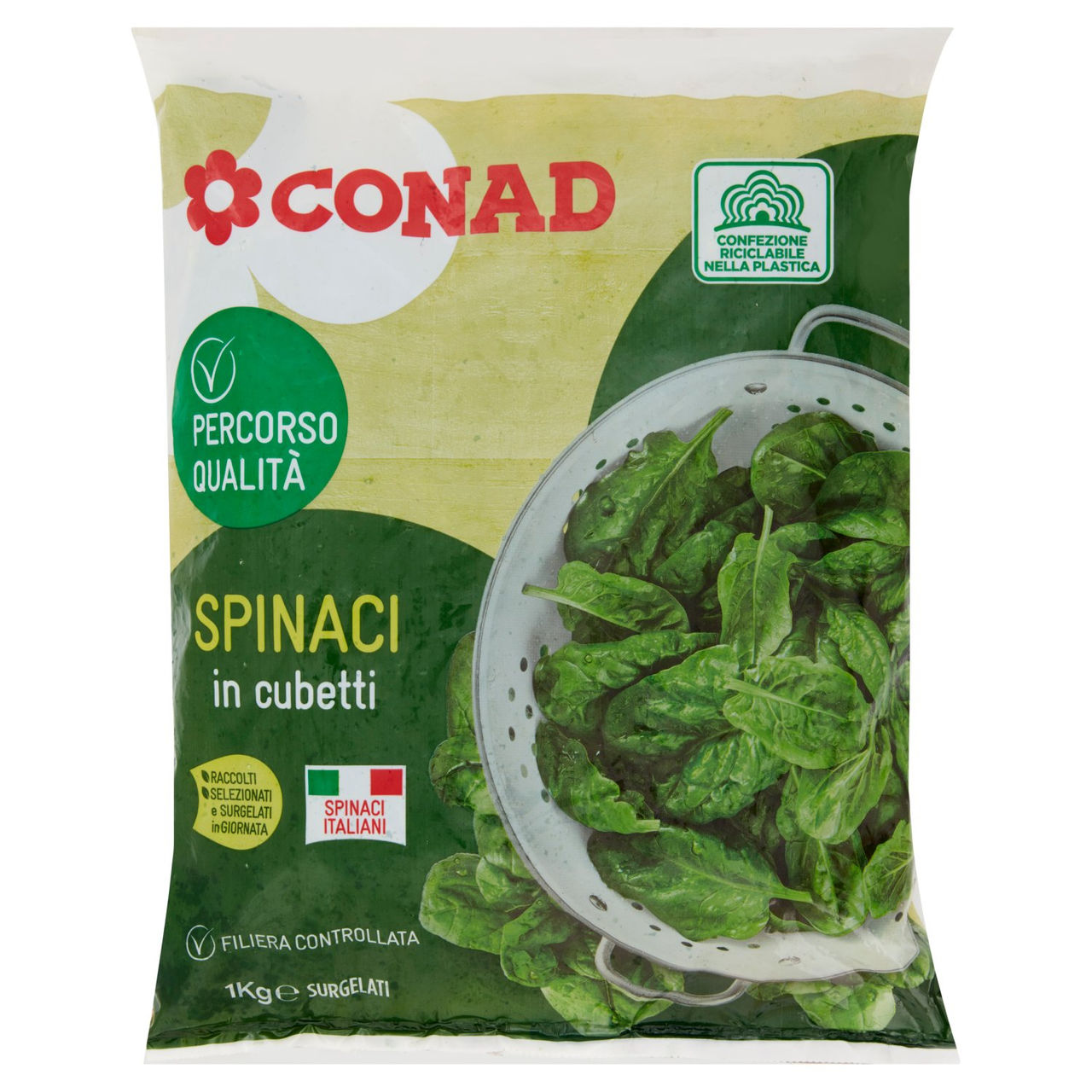 CONAD Percorso Qualità Spinaci in cubetti Surgelati 1 kg