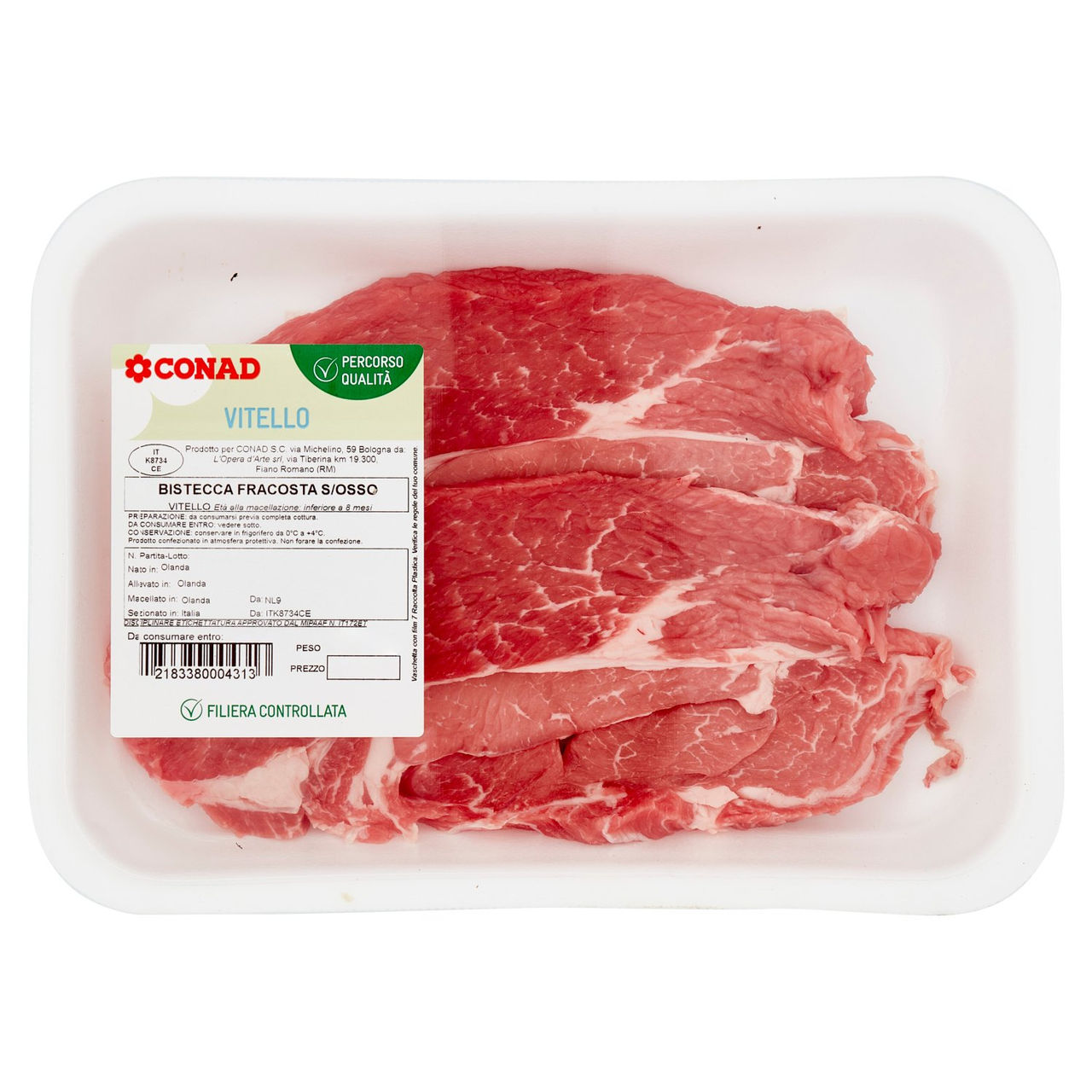 CONAD Percorso Qualità Vitello Bistecca Fracosta S/Osso