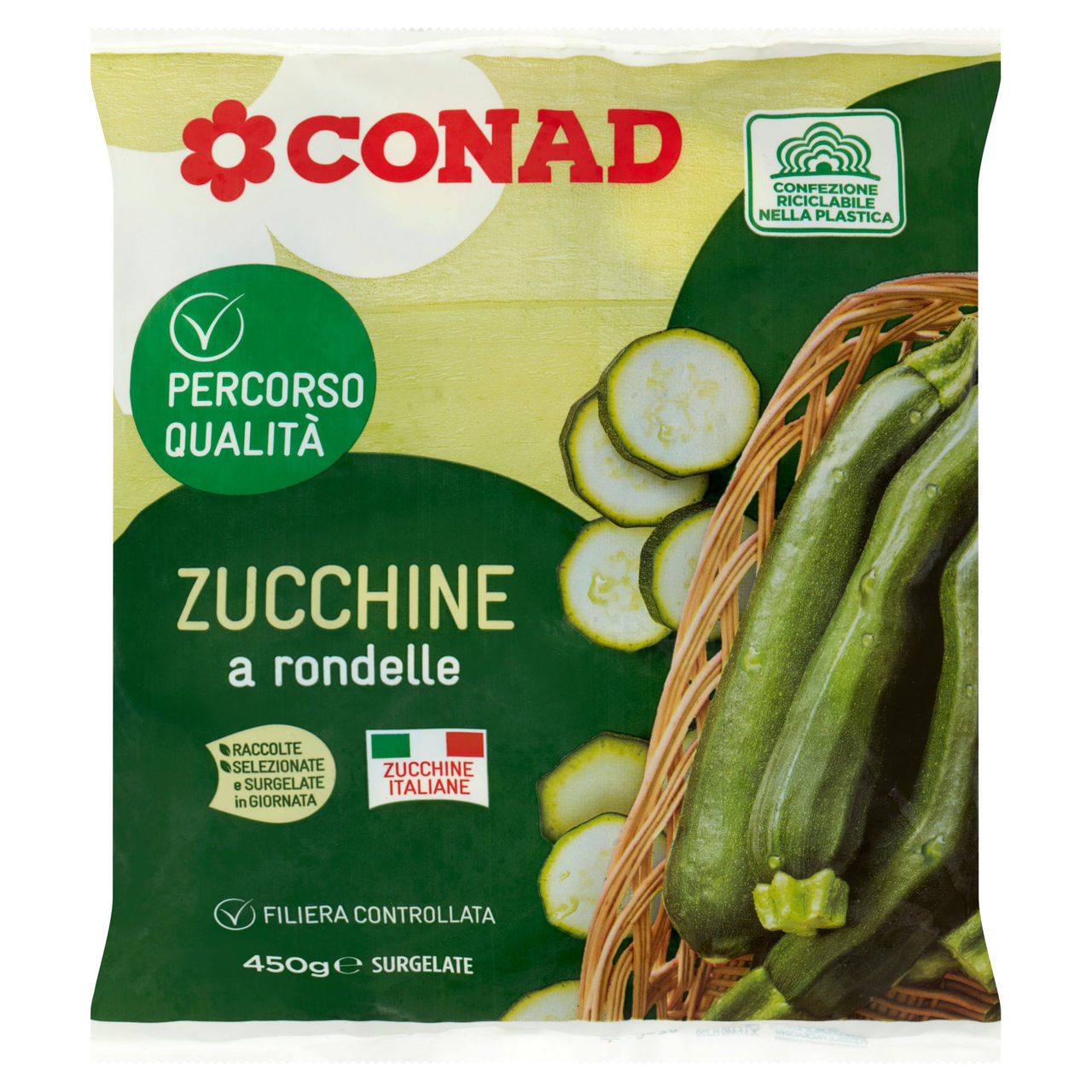 CONAD Percorso Qualità Zucchine a rondelle Surgelate 450 g