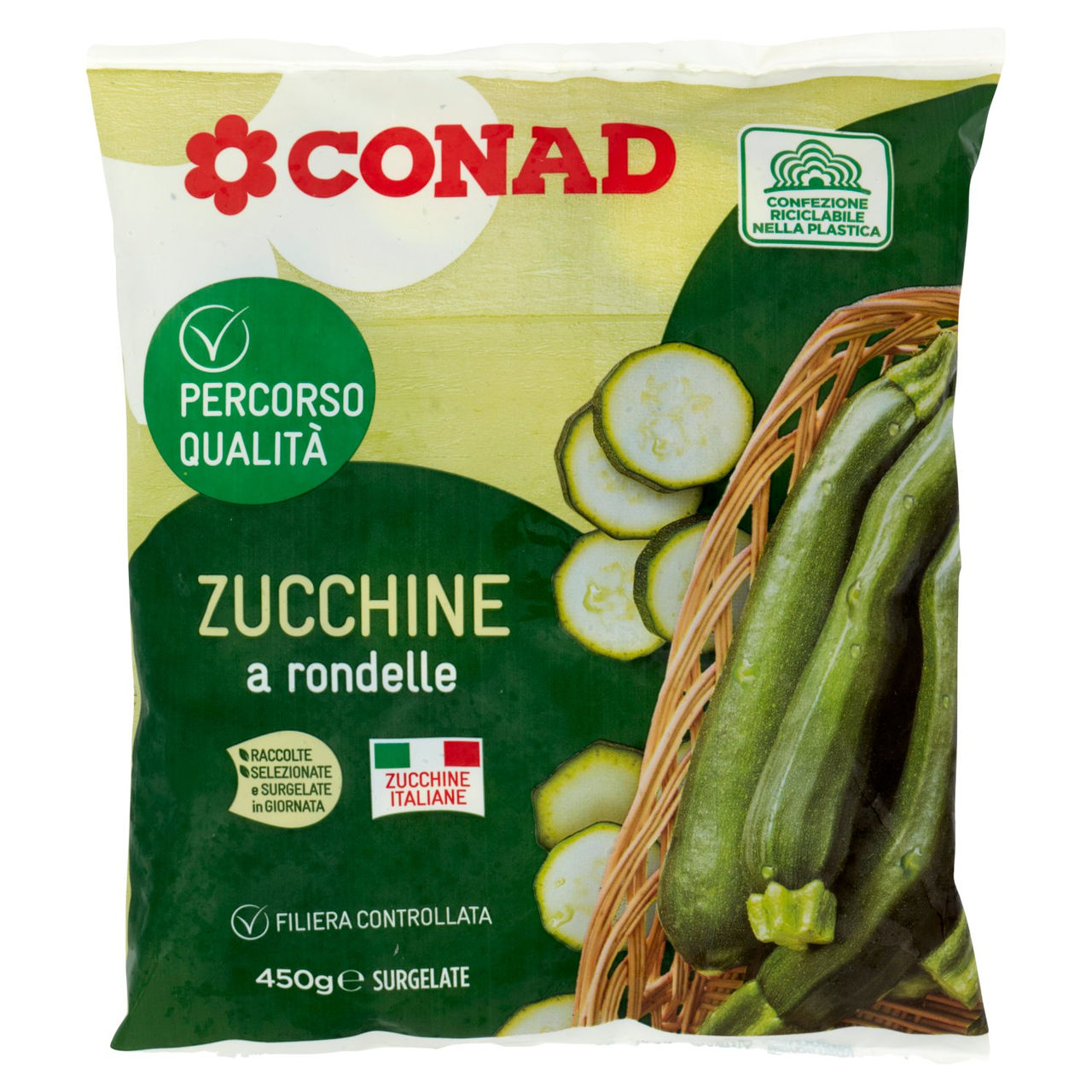 CONAD Percorso Qualità Zucchine a rondelle Surgelate 450 g