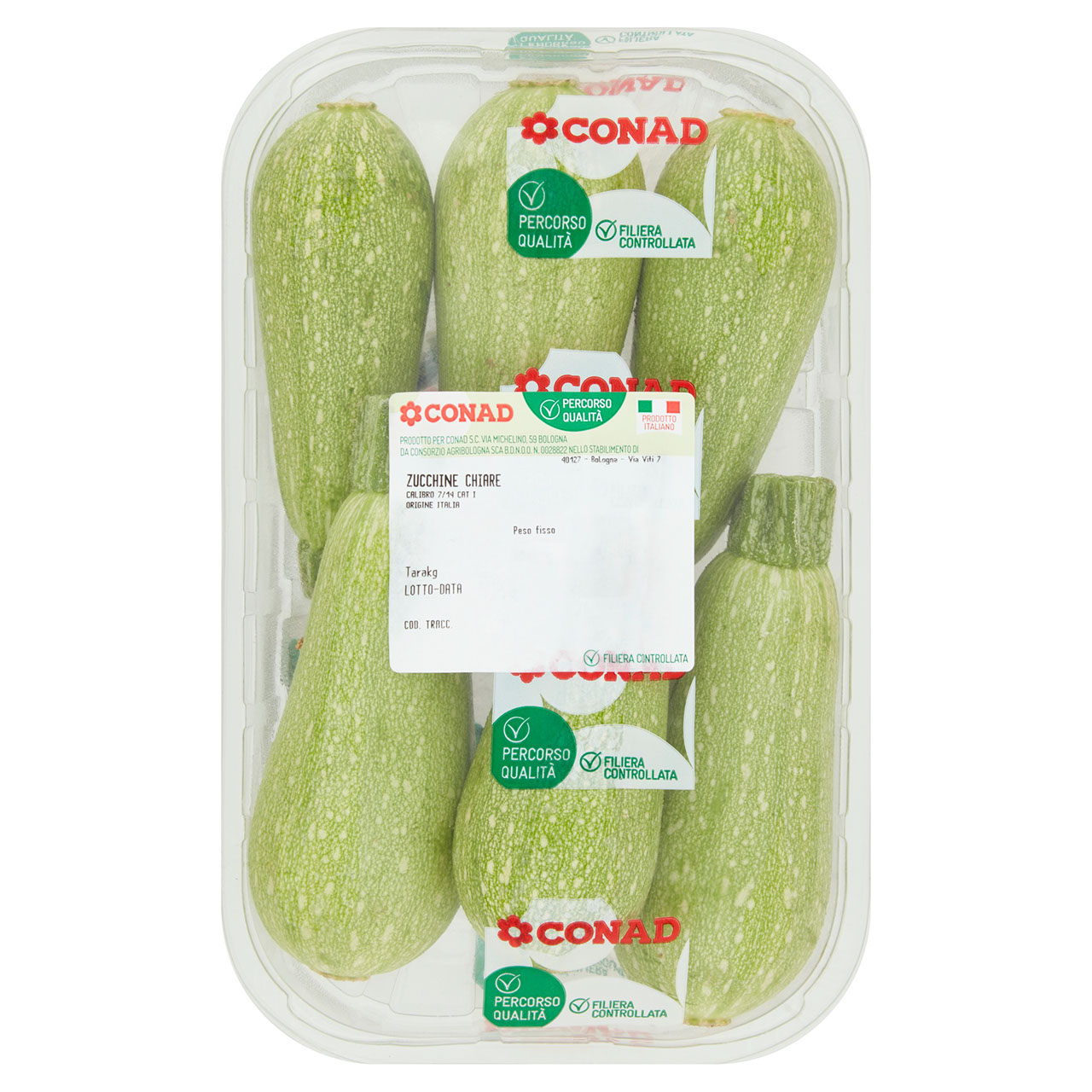 CONAD Percorso Qualità Zucchine Chiare Italia cal. 7/14 0,600 kg