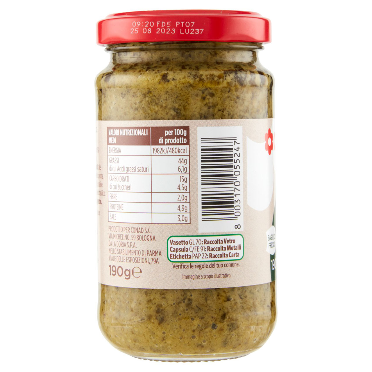 Pesto alla Genovese Senza Aglio 190 g Conad | Conad