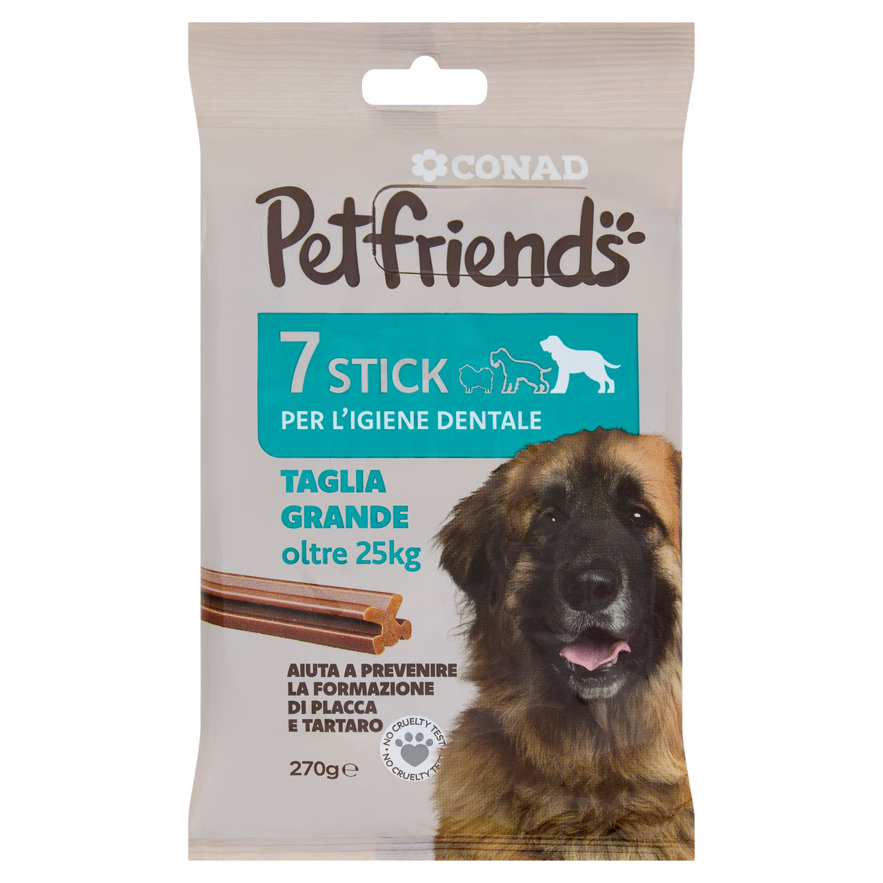 CONAD Petfriends 7 Stick per l'Igiene Dentale Taglia Grande oltre 25kg 270 g