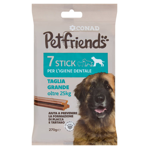 CONAD Petfriends 7 Stick per l'Igiene Dentale Taglia Grande oltre 25kg 270 g