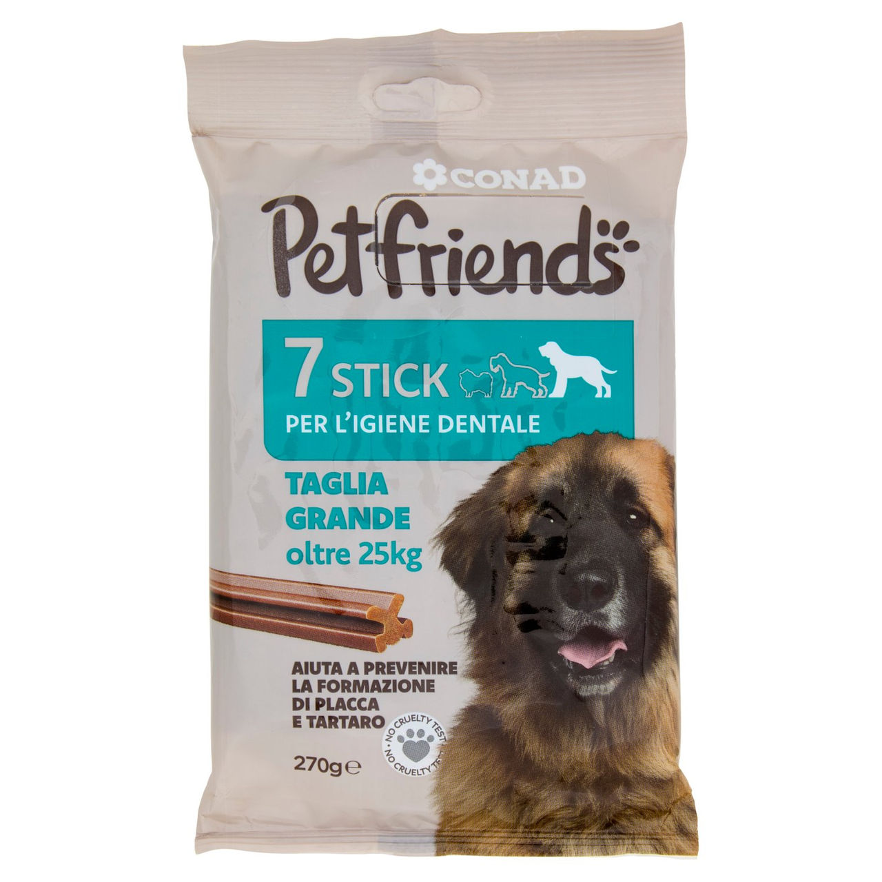 CONAD Petfriends 7 Stick per l'Igiene Dentale Taglia Grande oltre 25kg 270 g