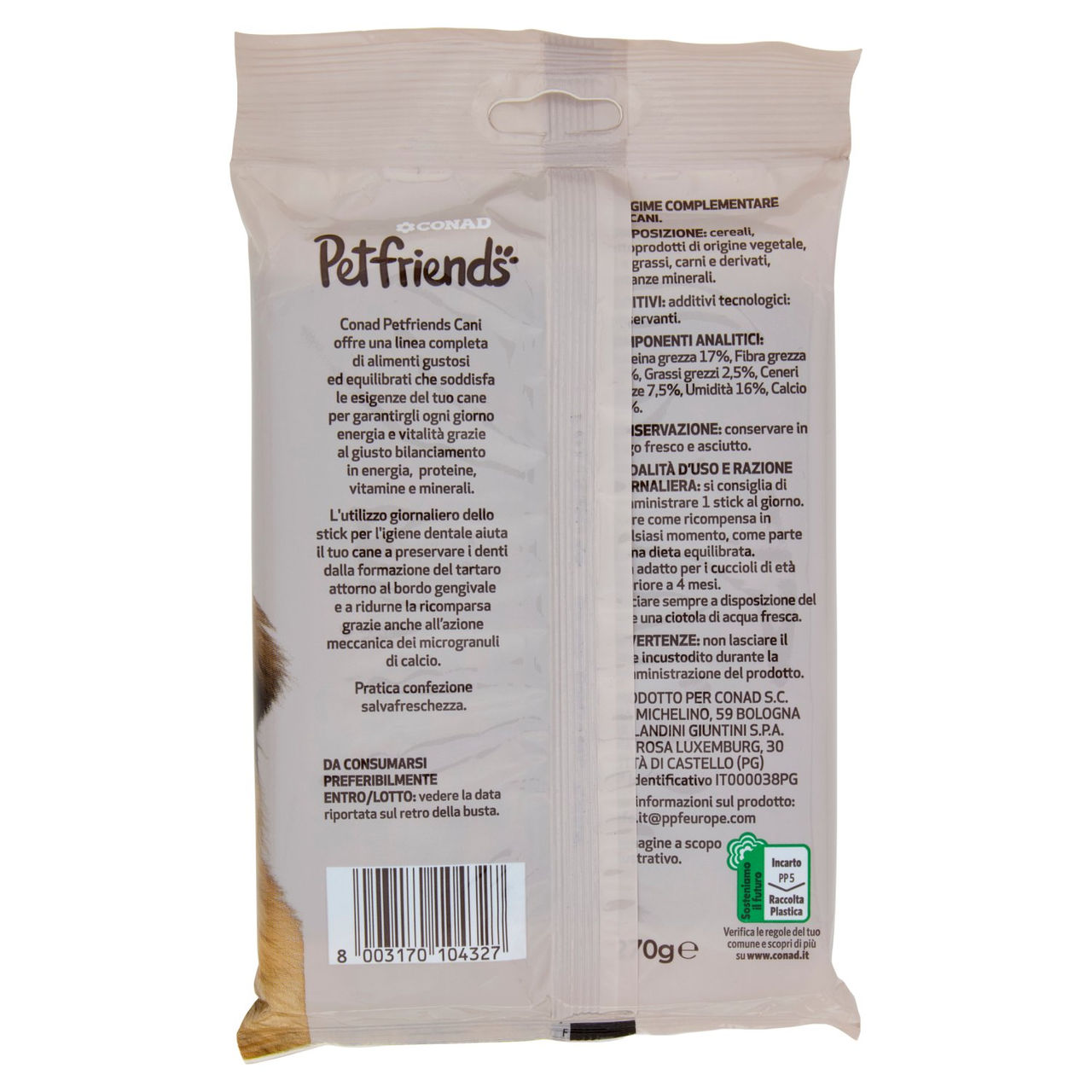 CONAD Petfriends 7 Stick per l'Igiene Dentale Taglia Grande oltre 25kg 270 g