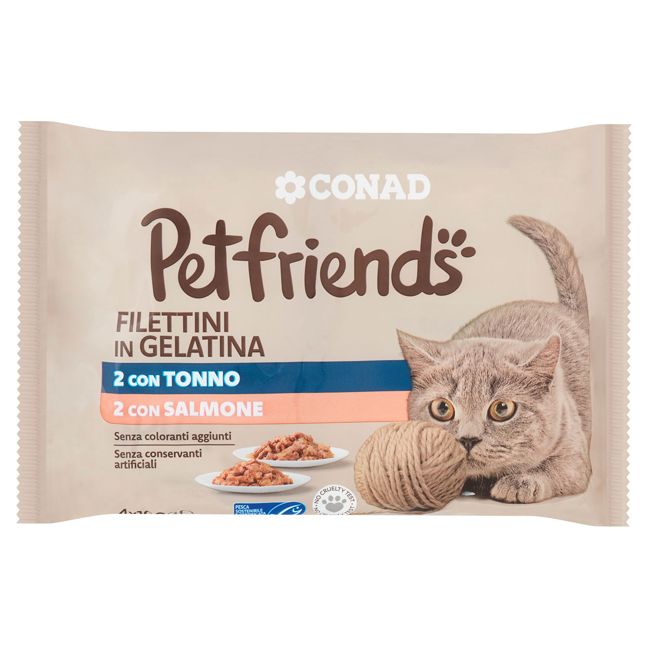 Petfriends Filettini Tonno Salmone 4 x 100 g Conad