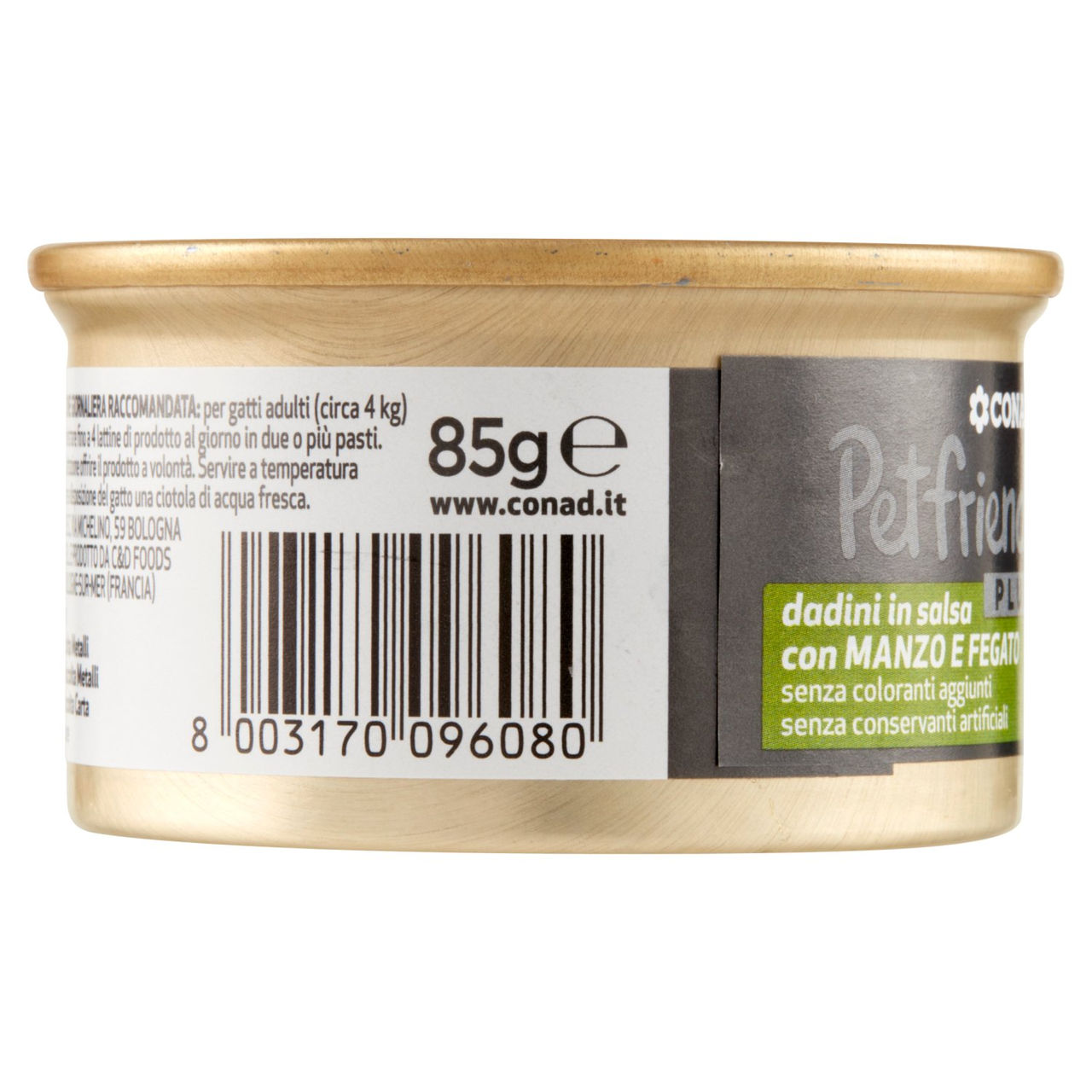 CONAD Petfriends Plus Dadini in salsa con Manzo e Fegato 85 g