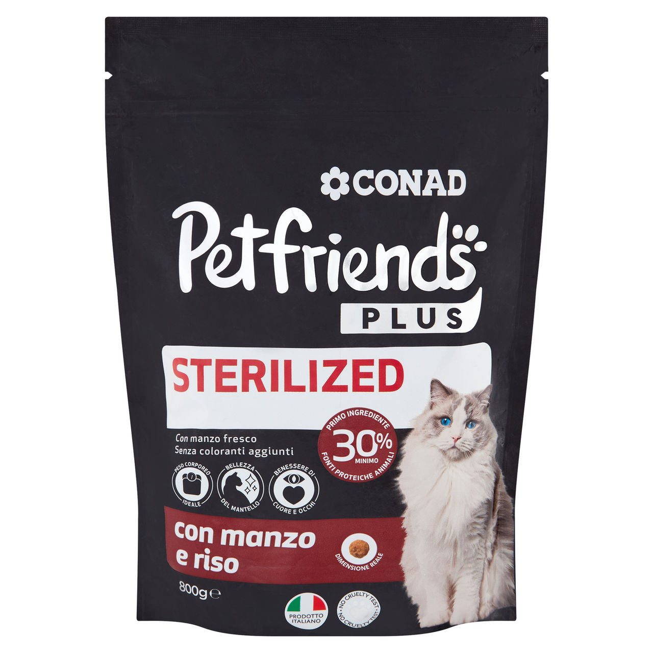 Petfriends Plus Sterilized con manzo e riso