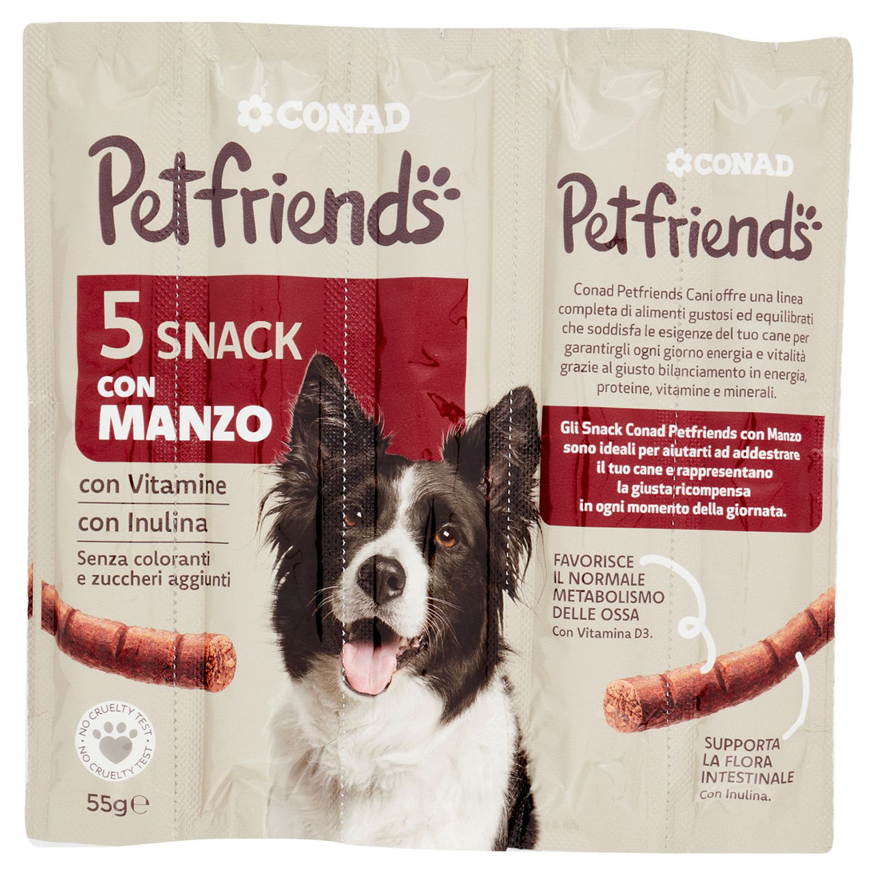Petfriends Snack con Manzo Conad 5 x 11 g Conad